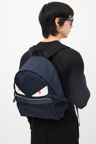 Fendi Navy Nylon Monster Backpack