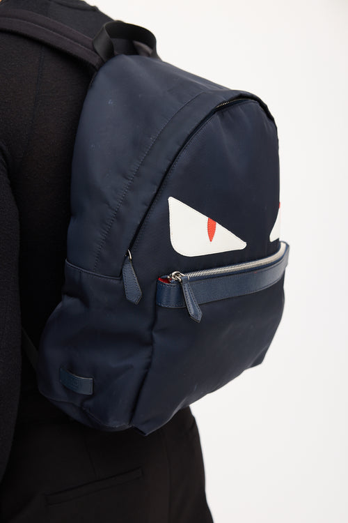 Fendi Navy Nylon Monster Backpack