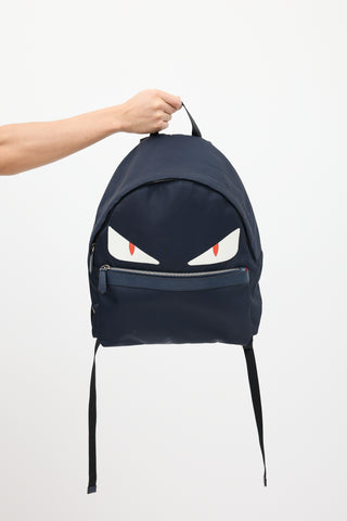 Fendi Navy Nylon Monster Backpack