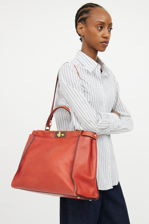 Fendi Orange Peakaboo Top Handle Bag