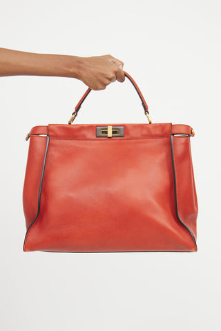 Fendi Orange Peakaboo Top Handle Bag