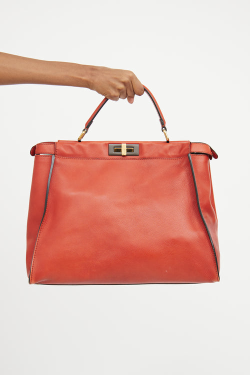 Fendi Orange Peakaboo Top Handle Bag