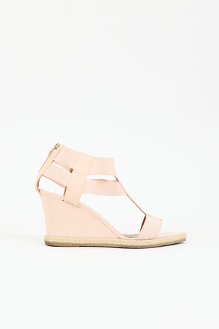 Fendi Patent Logo Wedge Sandal