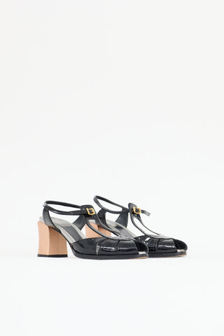 Fendi Patent T-Strap Sandal