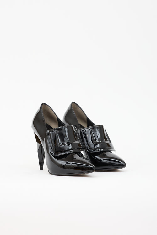Fendi Patent Fold Over Pump