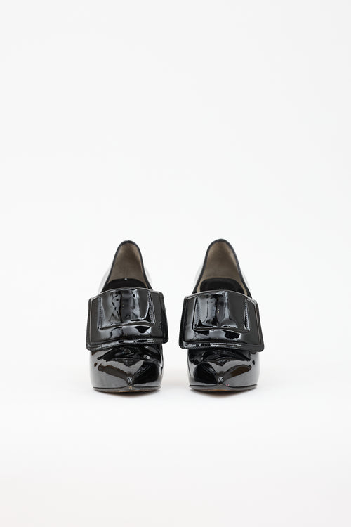 Fendi Patent Fold Over Pump