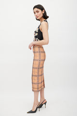 Fendi Pink & Blue Plaid Mesh Skirt