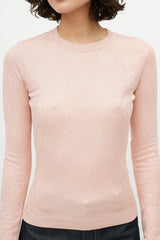 Fendi Pink Knit Logo Top