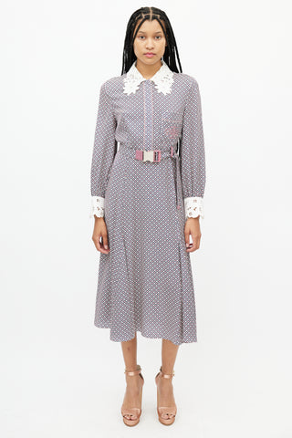 Fendi Pink & Multicolour Belted Dress
