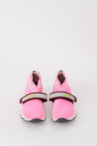 Fendi Pink & Multicolour Mesh Rockoko Sneaker