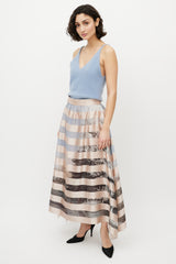 Fendi Pink & Multicolour Striped Silk Skirt