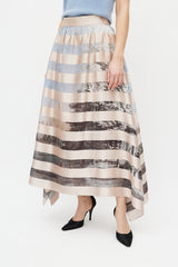 Fendi Pink & Multicolour Striped Silk Skirt