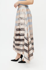 Fendi Pink & Multicolour Striped Silk Skirt