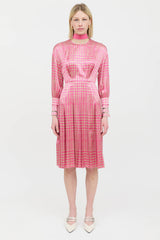 Fendi // Silk Houndstooth Pleated Dress – VSP Consignment