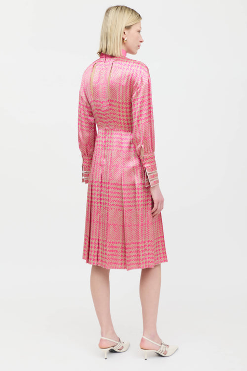 Fendi // Silk Houndstooth Pleated Dress – VSP Consignment