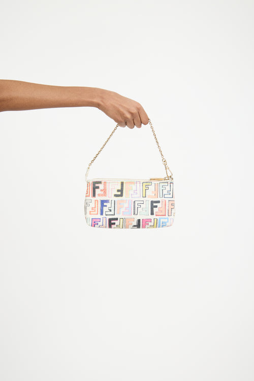 Fendi White & Multicolour Zucchino Monogram Bag