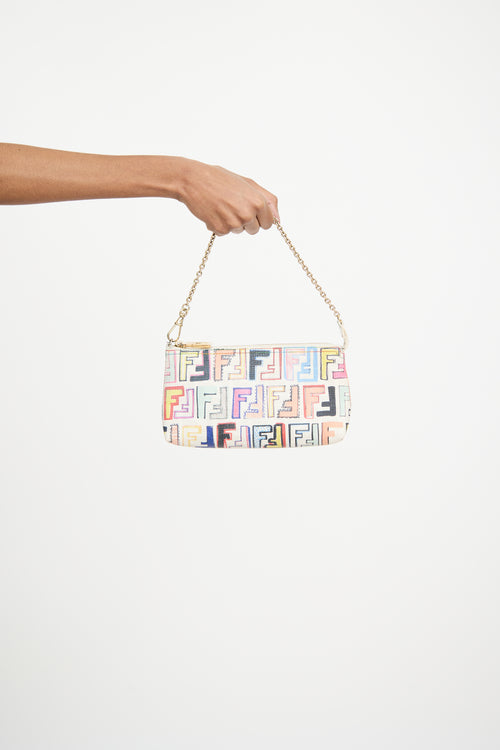 Fendi White & Multicolour Zucchino Monogram Bag