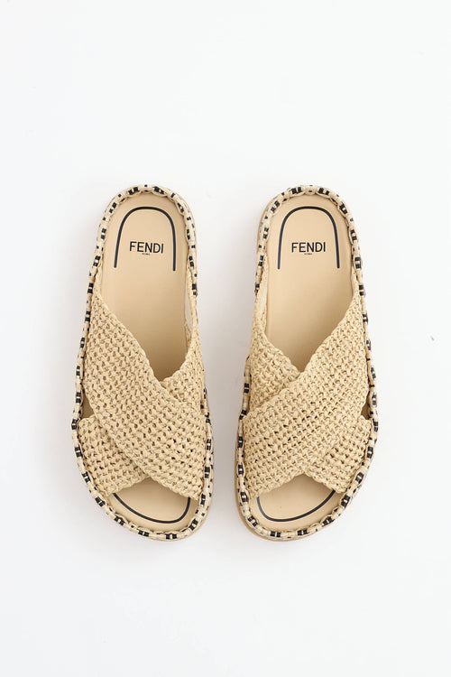 Fendi Raffia 'Forever Fendi' Slide