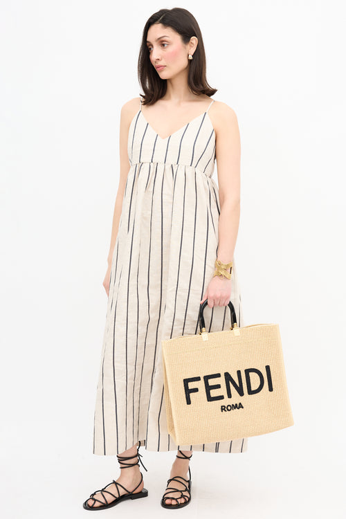 Fendi Raffia Large Sunshine Tote Bag