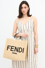 Fendi Raffia Large Sunshine Tote Bag