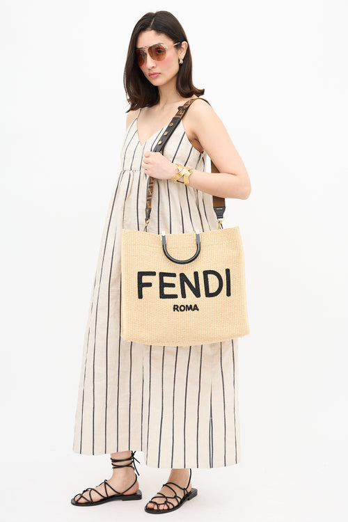 Fendi Raffia Large Sunshine Tote Bag