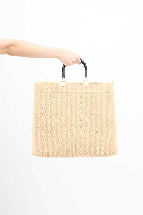 Fendi Raffia Large Sunshine Tote Bag