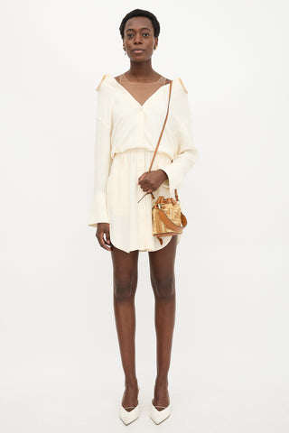 Fendi Raffia FF Mini Mon Tresor Bucket Bag