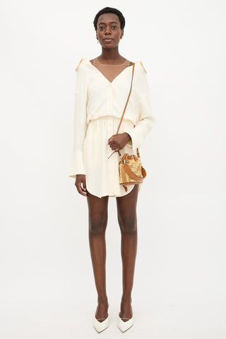 Fendi Raffia FF Mini Mon Tresor Bucket Bag