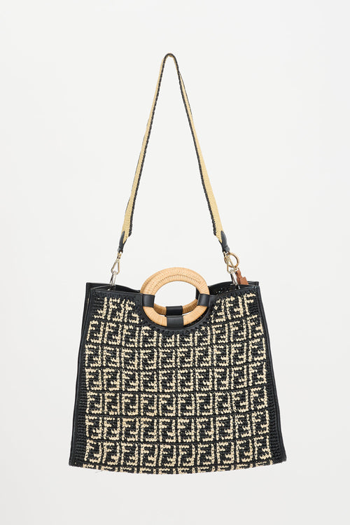 Fendi Raffia Large Runaway Tote Bag