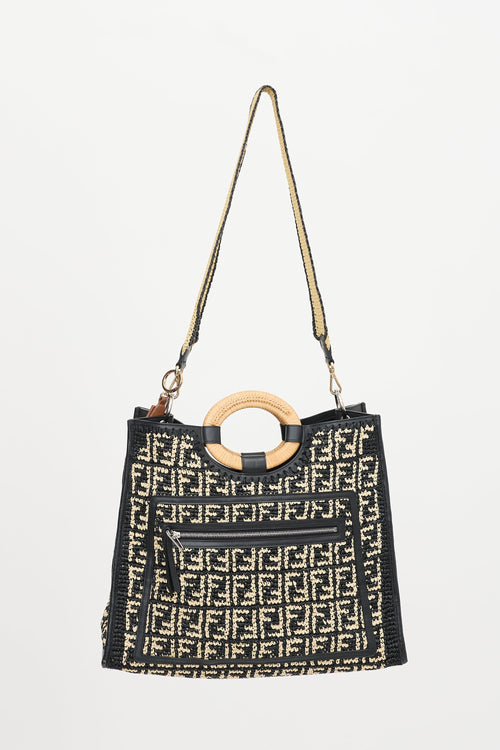 Fendi Raffia Large Runaway Tote Bag