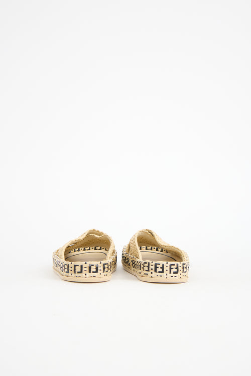 Fendi Raffia Reflection Slide