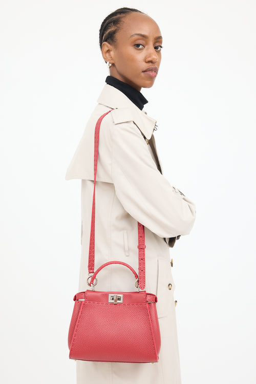 Fendi Red Leather Peekaboo Bag