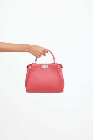 Fendi Red Leather Peekaboo Bag