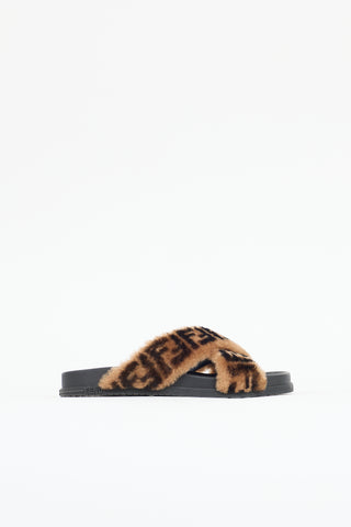 Fendi Shearling Forever Fendi Slide