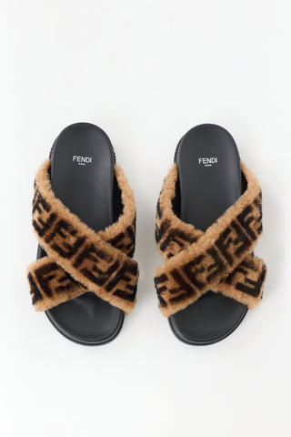Fendi Shearling Forever Fendi Slide