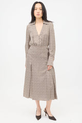 Fendi Silk Printed FF Midi Dress