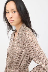 Fendi Silk Printed FF Midi Dress