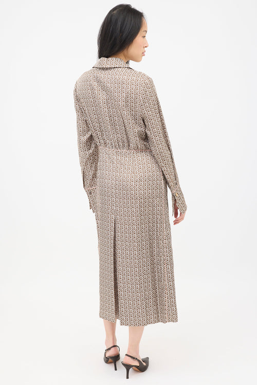 Fendi Silk Printed FF Midi Dress