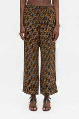 Fendi Silk FF Zucca Wide Trouser