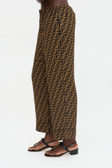 Fendi Silk FF Zucca Wide Trouser