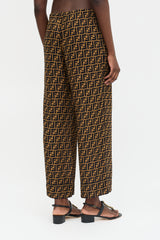 Fendi Silk FF Zucca Wide Trouser