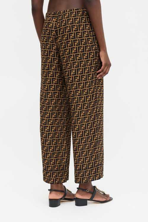 Fendi Silk FF Zucca Wide Trouser