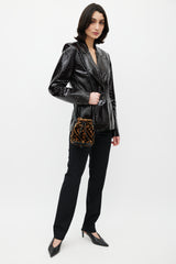 Fendi Brown & Black Mon Tresor Monogram Shearling Bag