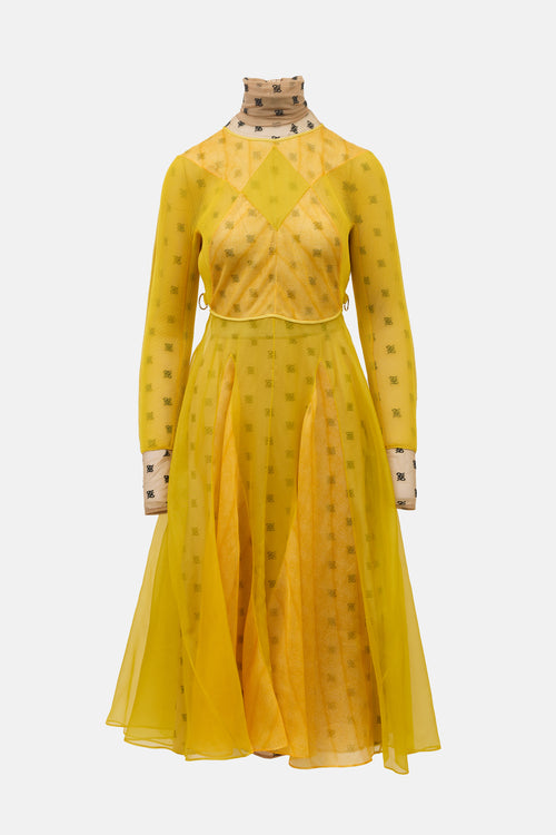 Fendi FW 2019 Spliced Monogram Dress