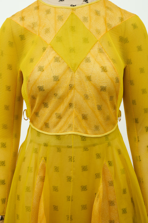 Fendi FW 2019 Spliced Monogram Dress