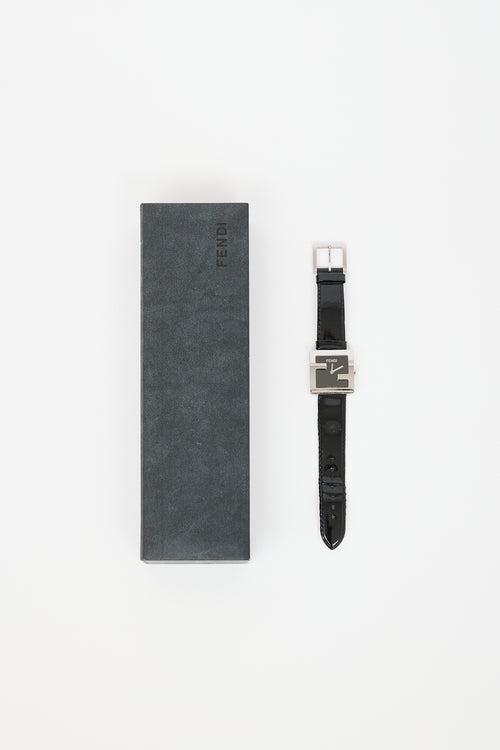 Fendi Stainless Steel & Patent FF Watch