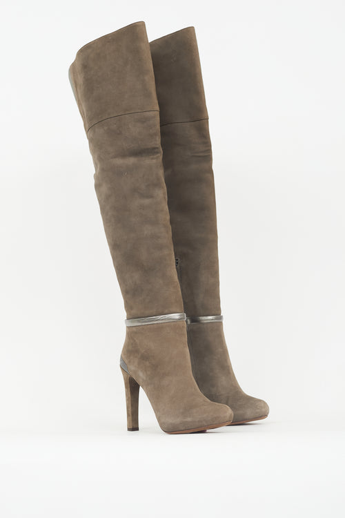 Fendi Suede Over The Knee Boot