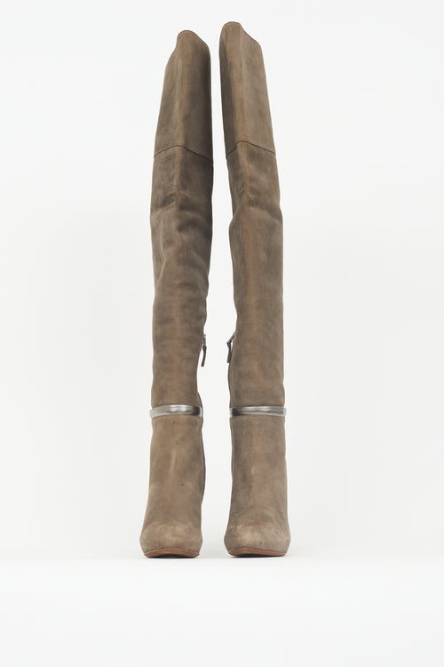 Fendi Suede Over The Knee Boot