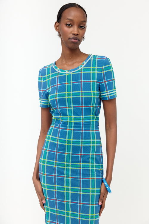 Fendi Mesh Plaid Dress