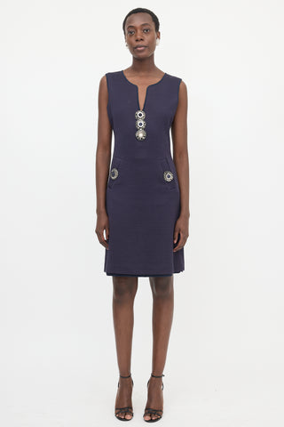 Fendi Textured Sleeveless Midi Dress